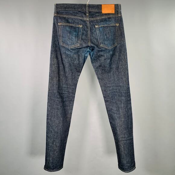 ADRIANO GOLDSCHMIED Size 30 Navy Contrast Stitch Cotton Slim Five Pockets Jeans - Picture 3 of 8